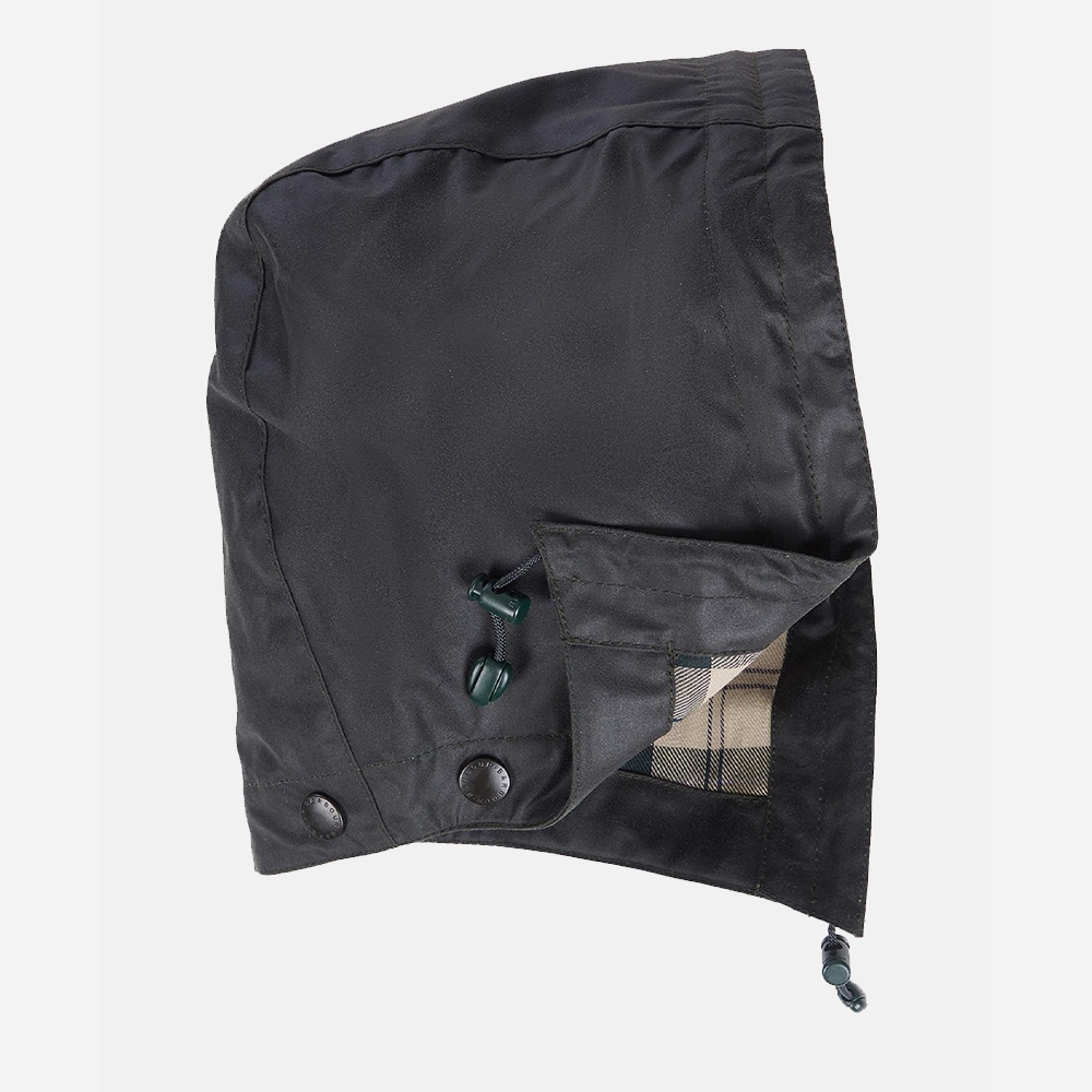 Waxed Cotton Hood - Sage