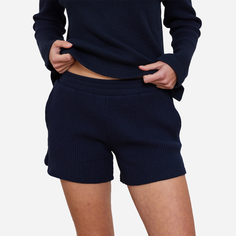 Waffle Shorts - Navy-Blue