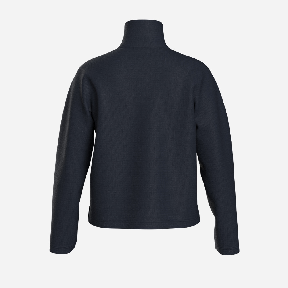Waffle Zipped Sweater - Navy-Blue