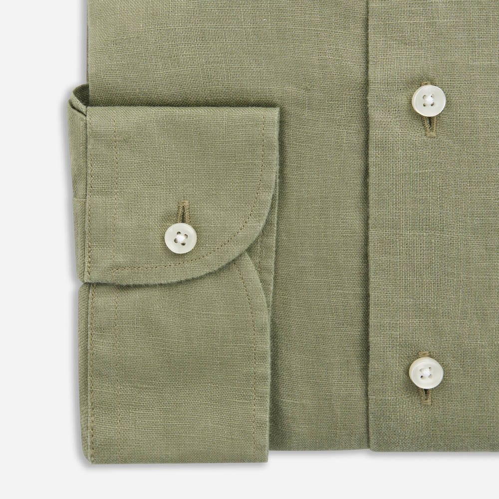 Regular Linen Shirt - Light Olive