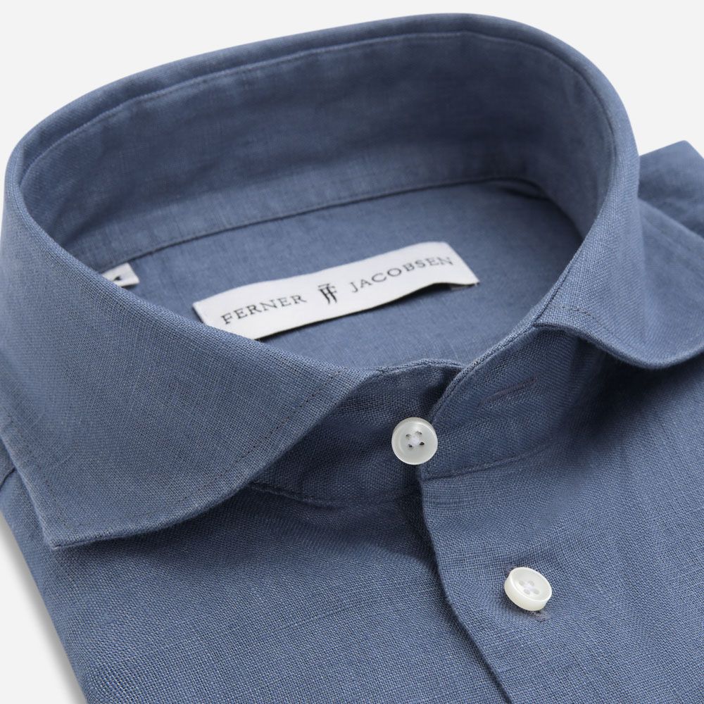 Regular Linen Shirt - Medium Blue