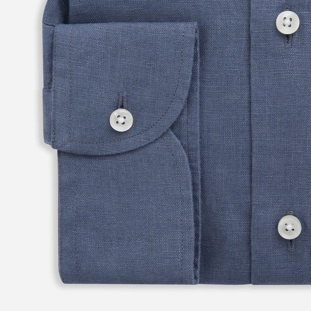 Regular Linen Shirt - Medium Blue