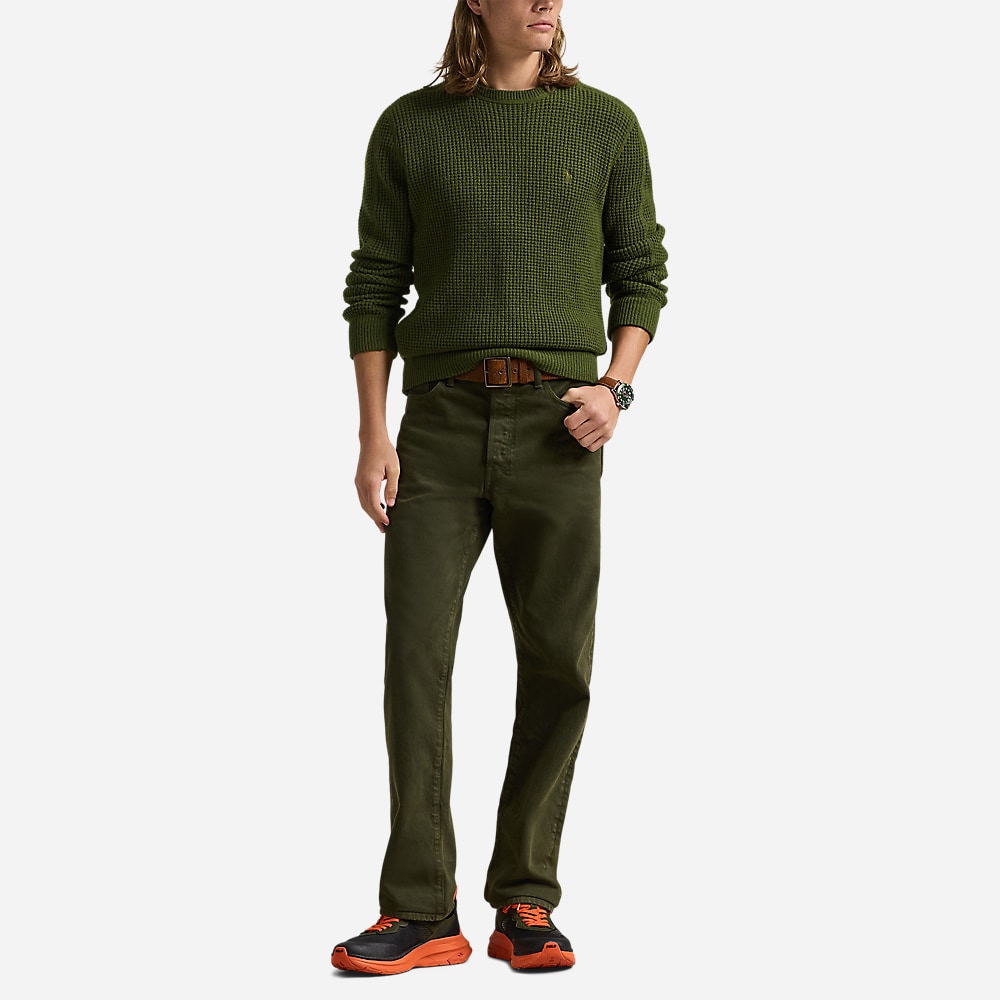 Waffle-Knit Wool-Alpaca Sweater - New Olive