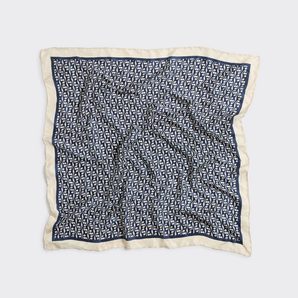 Fine Scarf Monogram Large - Ecru Mix