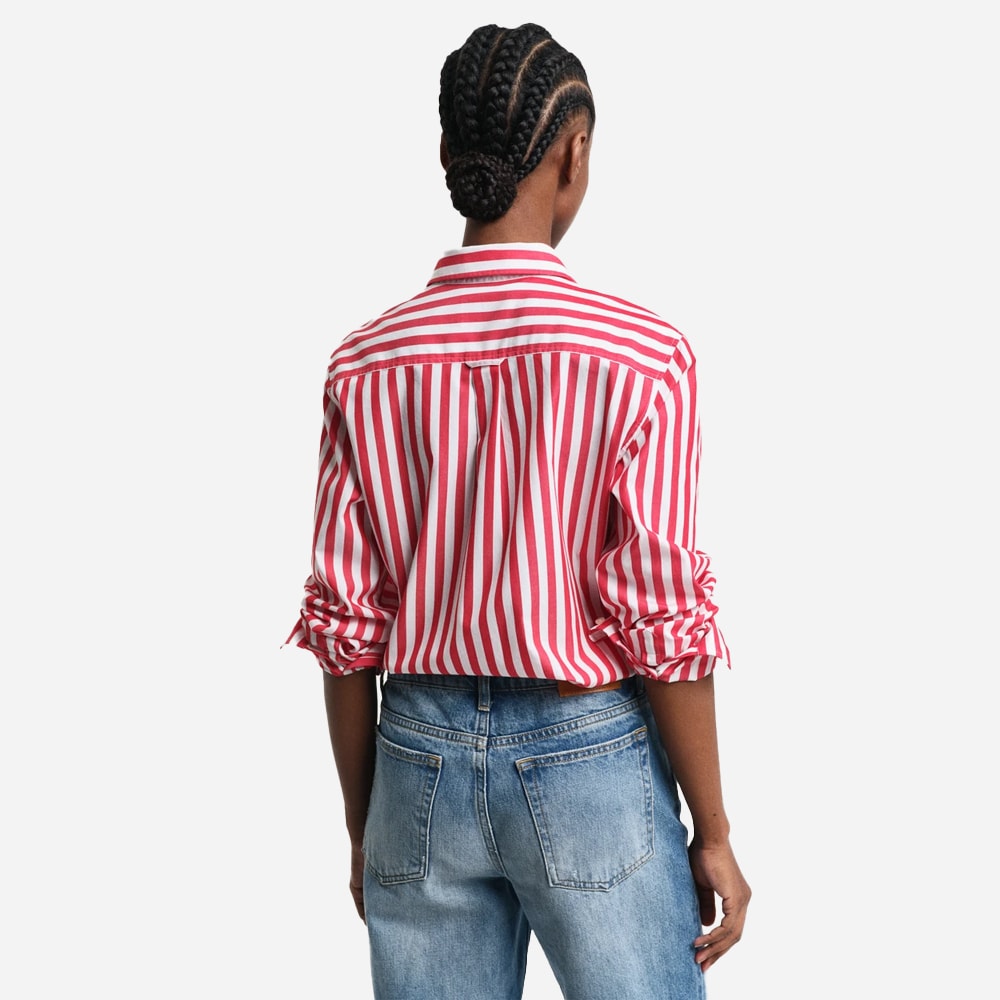 Wide Stripe Shirt - Bright Red