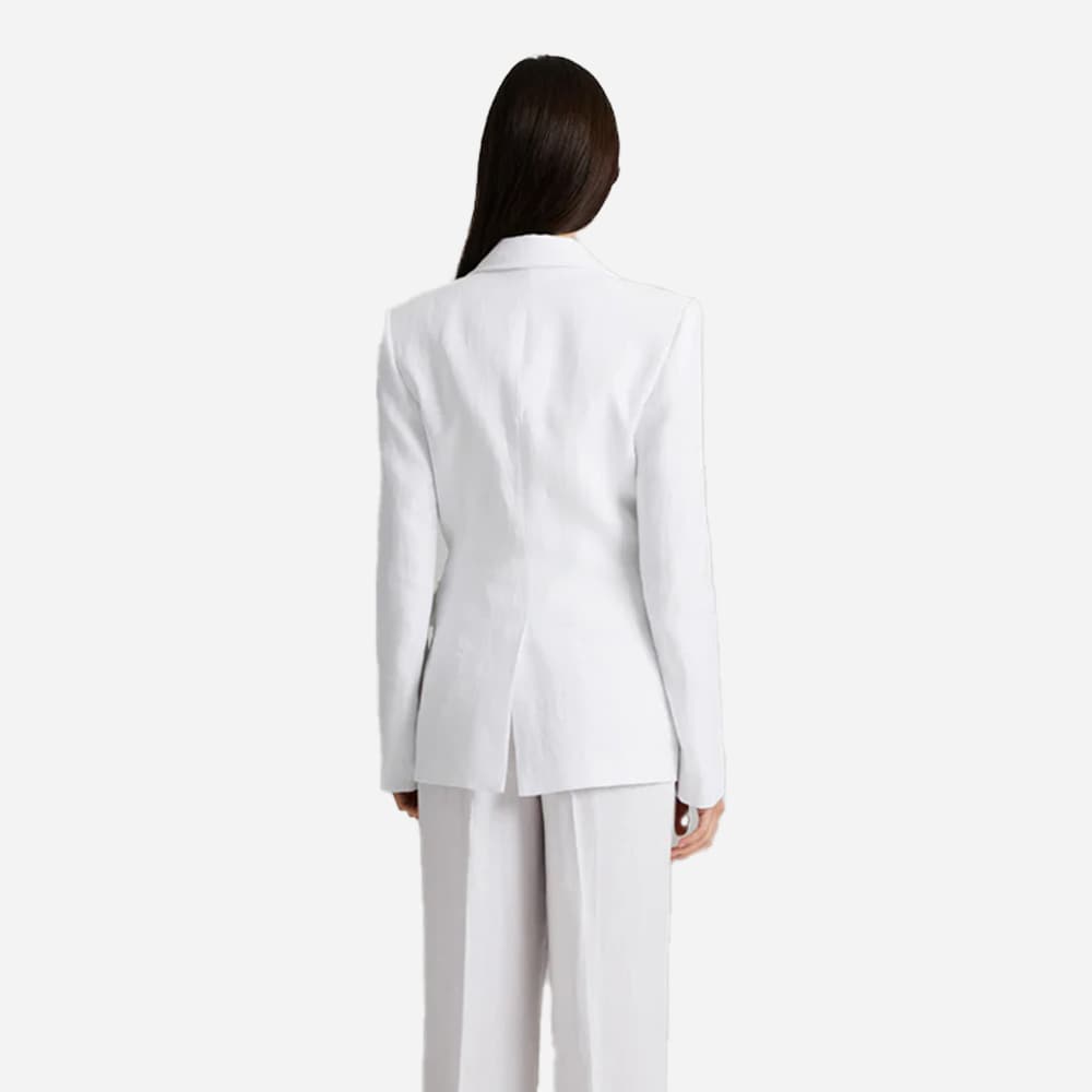 Windy Linen Blazer - Brilliant White