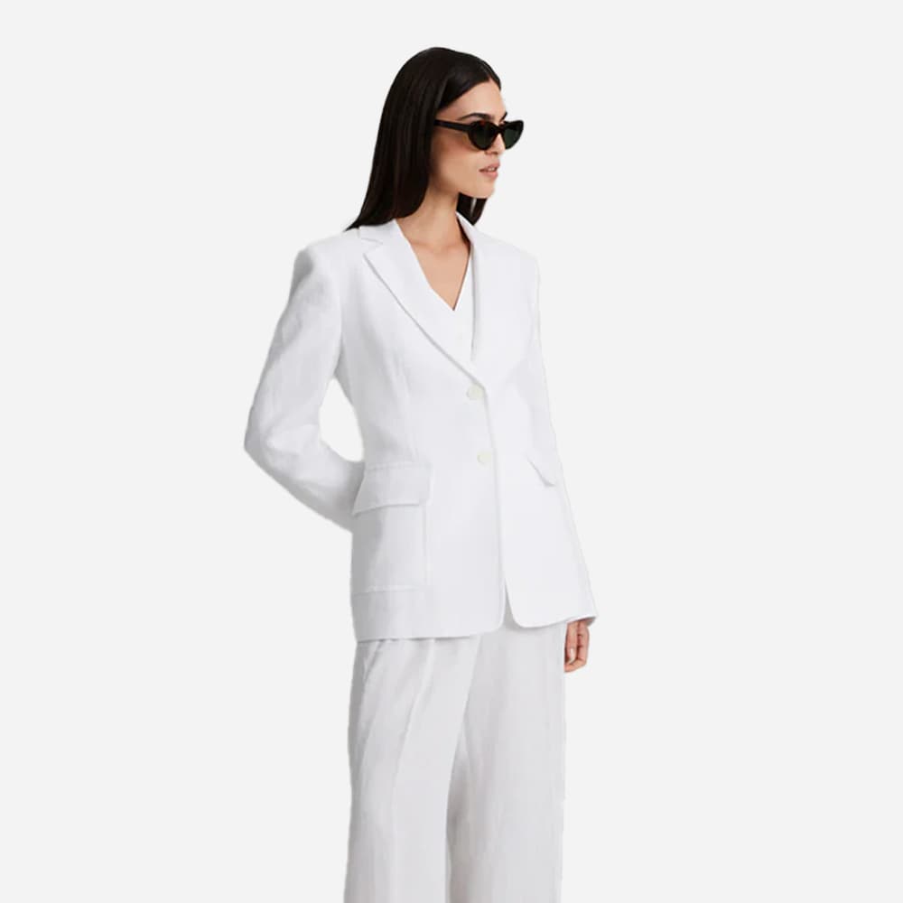 Windy Linen Blazer - Brilliant White