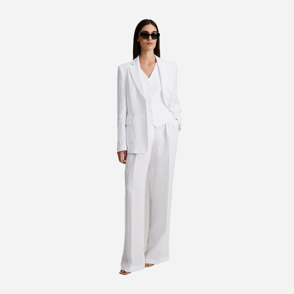 Windy Linen Blazer - Brilliant White