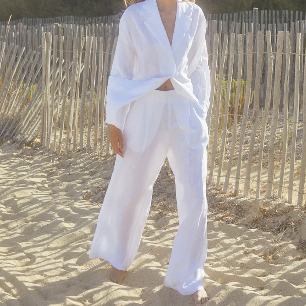 Kamille Linen Trousers - Brilliant White