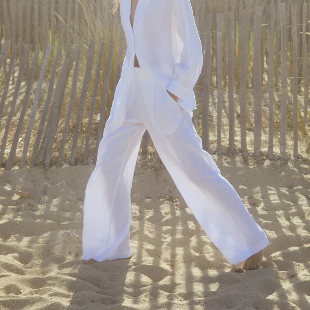 Kamille Linen Trousers - Brilliant White