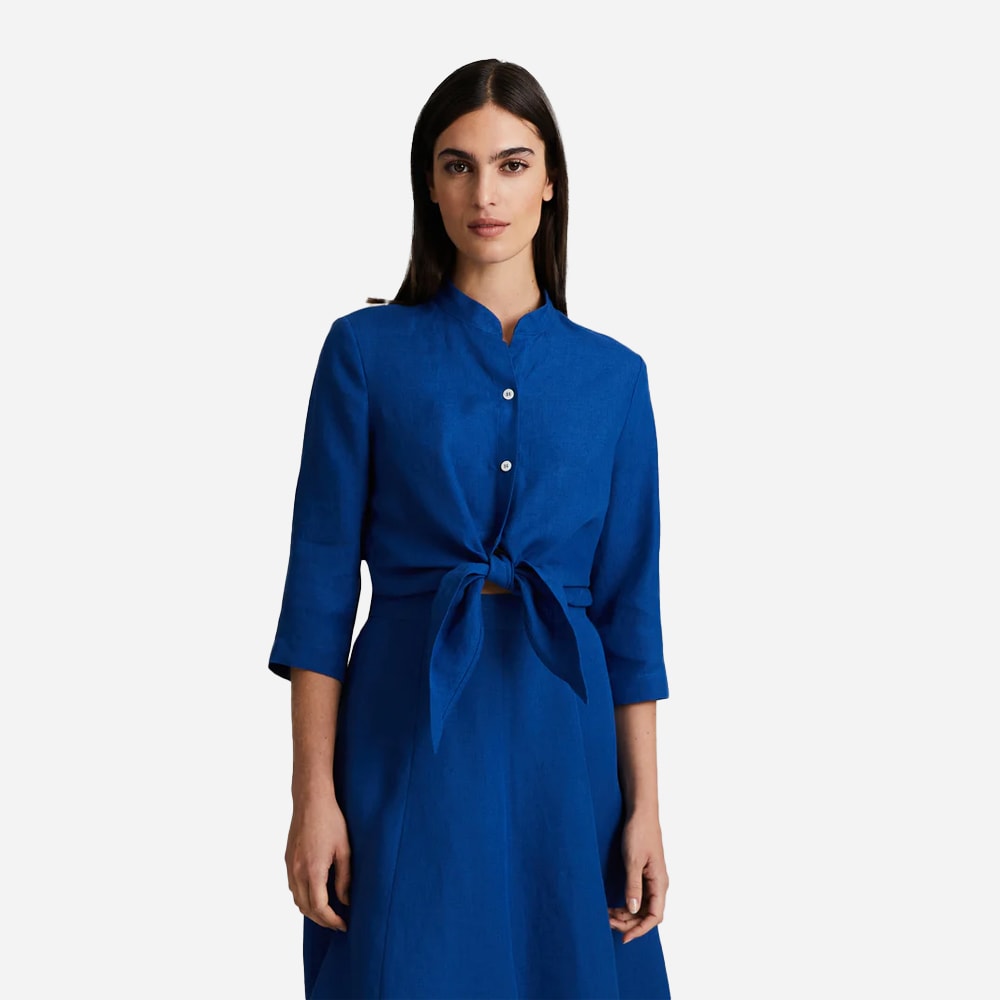 Ivette Linen Shirt - Mediterranean Blue