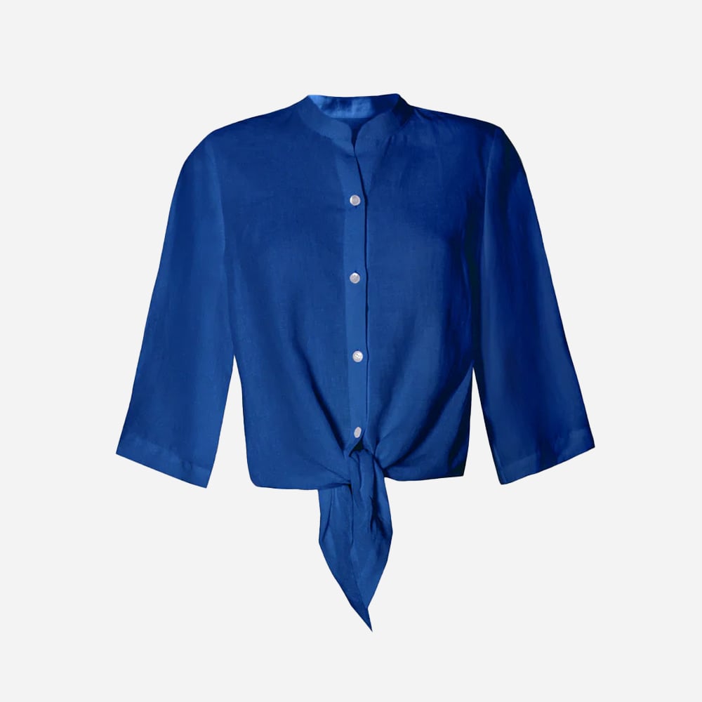 Ivette Linen Shirt - Mediterranean Blue