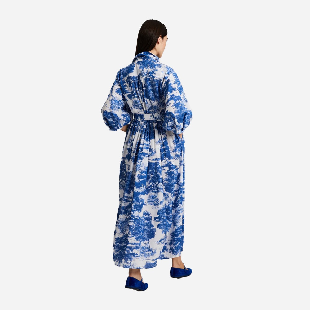 Alona Shirt Dress - Blue Toile De Jouy