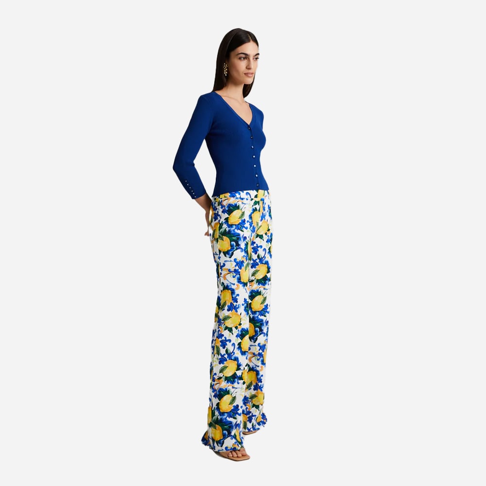 Stacie Rib-Knit Cardigan - Mediterranean Blue