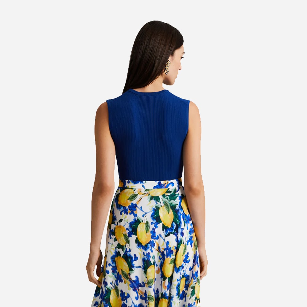 Griet Rib-Knit Top - Mediterranean Blue
