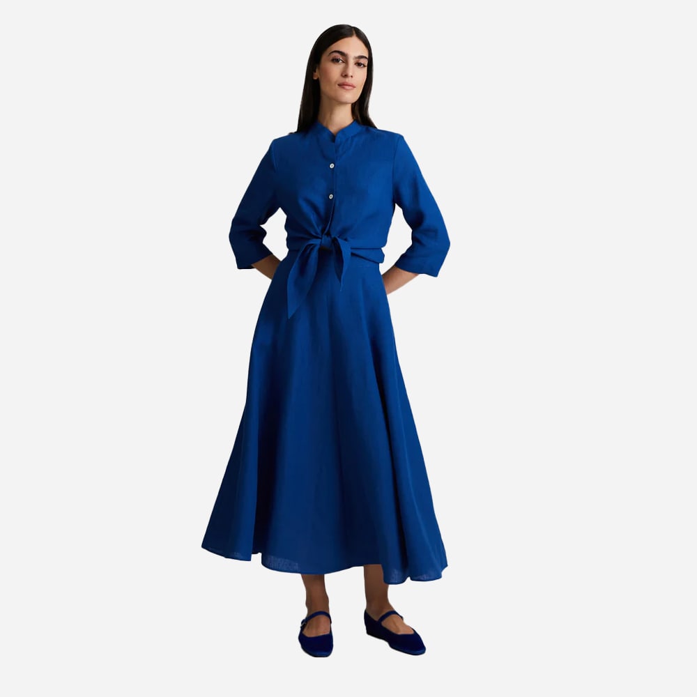 Leea Linen Skirt - Mediterranean Blue