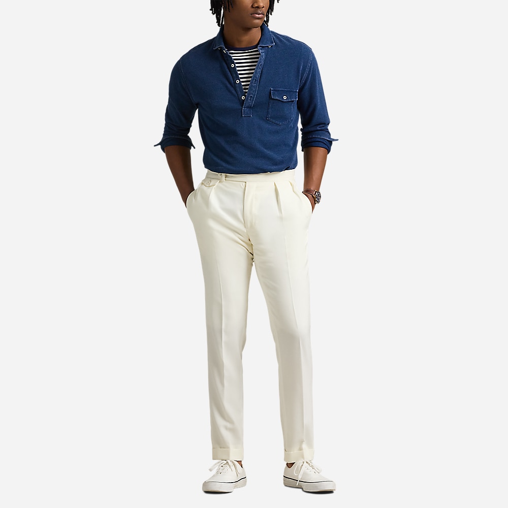 Indigo-Dyed Mesh Polo Shirt - Dark Indigo
