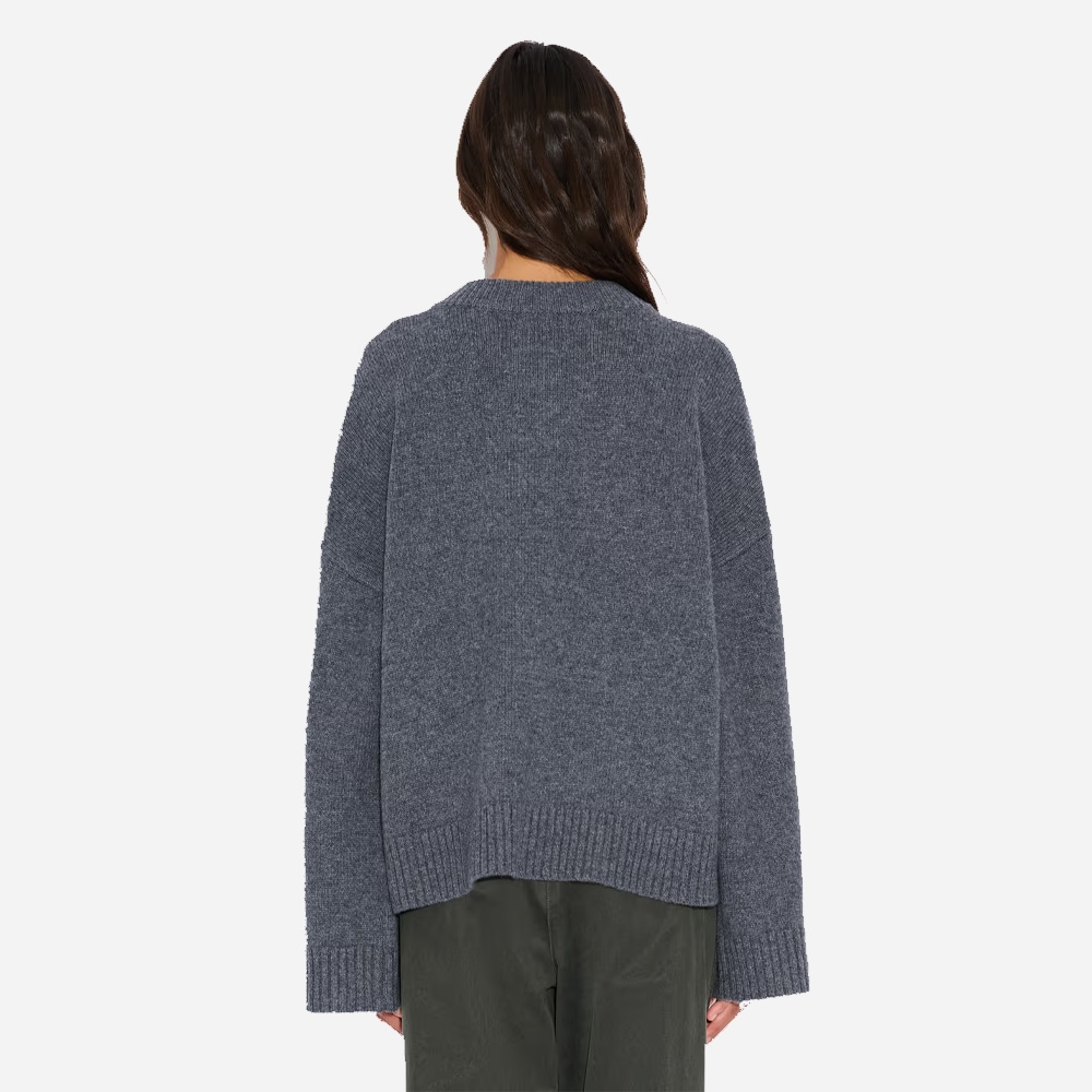 Wool Wide Cardigan - Blue