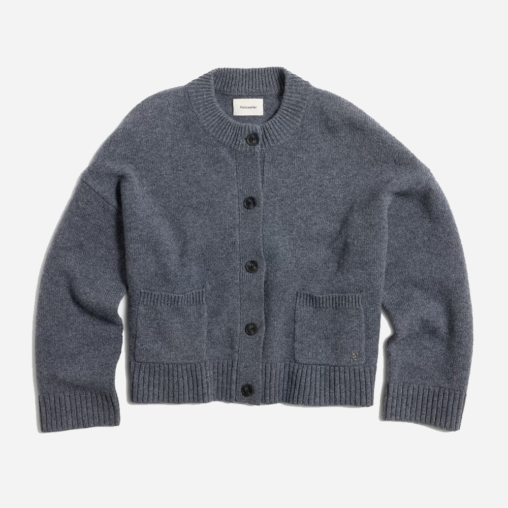 Wool Wide Cardigan - Blue