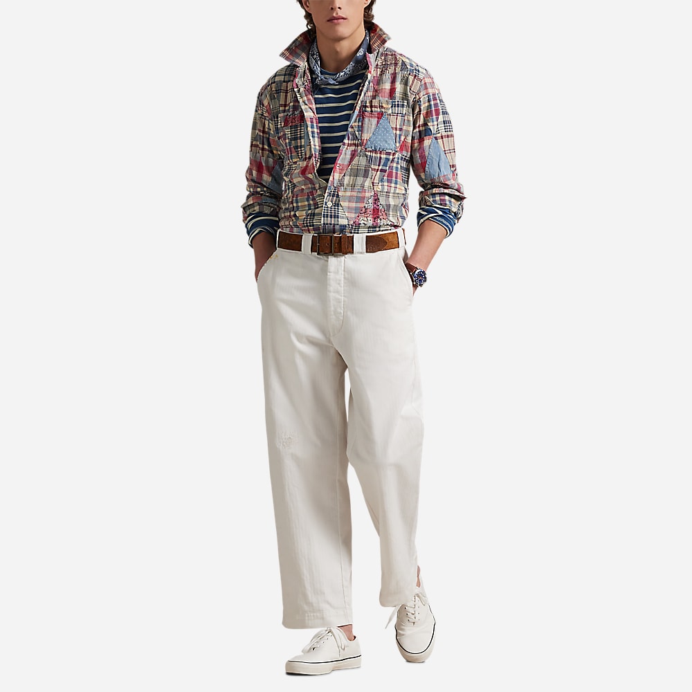 Classic Fit Patchwork Madras Camp Shirt - Madras Patchwork Woodbloc