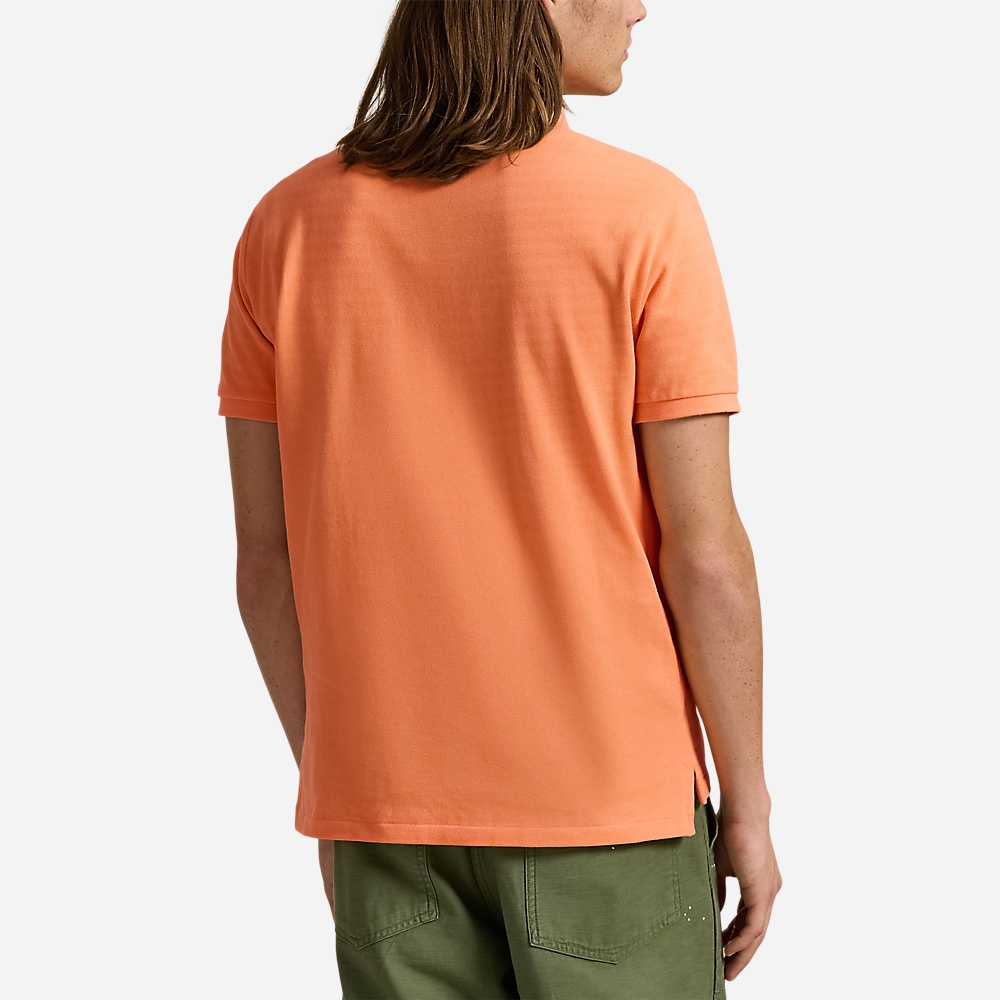 Custom Slim Fit Mesh Polo Shirt - Classic Peach