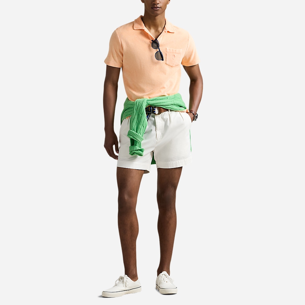 Mineral-Dyed Terry Polo Shirt - Amber