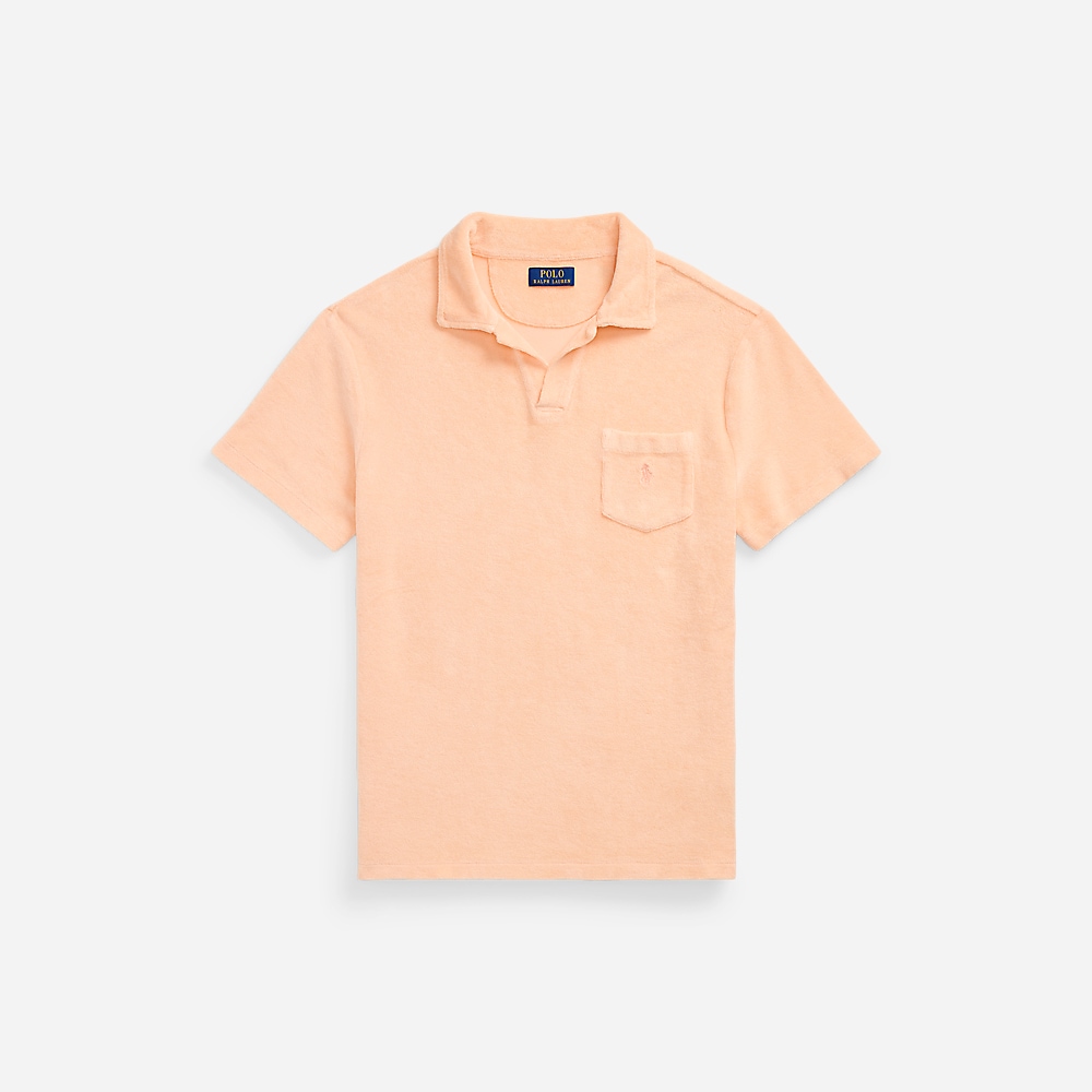 Mineral-Dyed Terry Polo Shirt - Amber