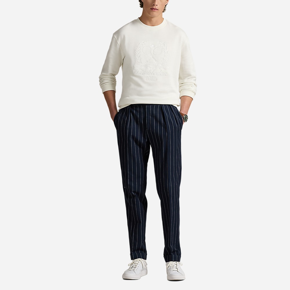 Wimbledon Logo Fleece Sweatshirt - Deckwash White