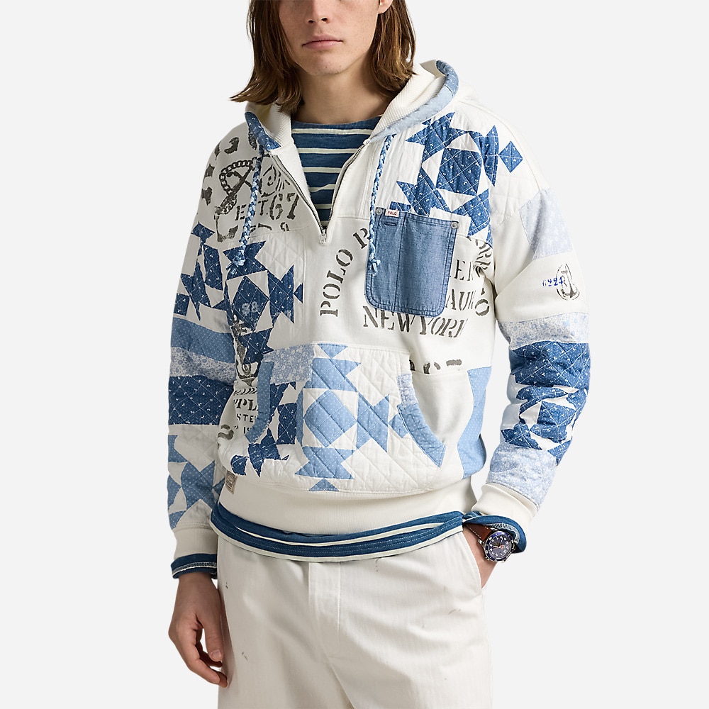Vintage Fit Patchwork Fleece Hoodie - Nevis Multi