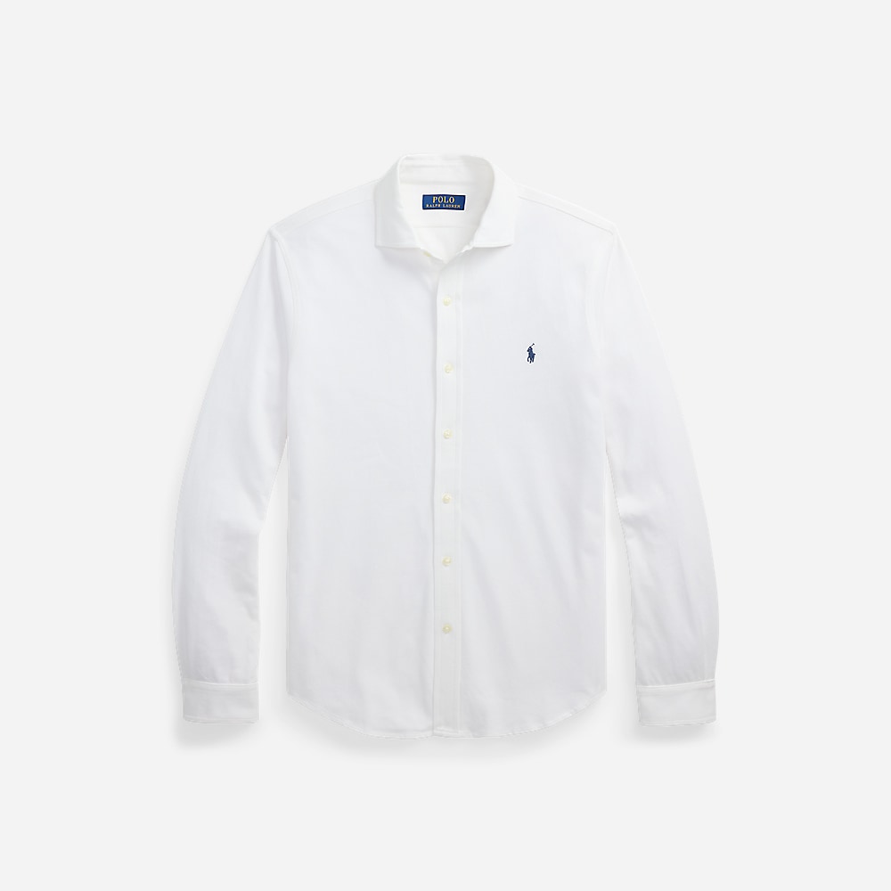 Honeycomb-Knit Shirt - White
