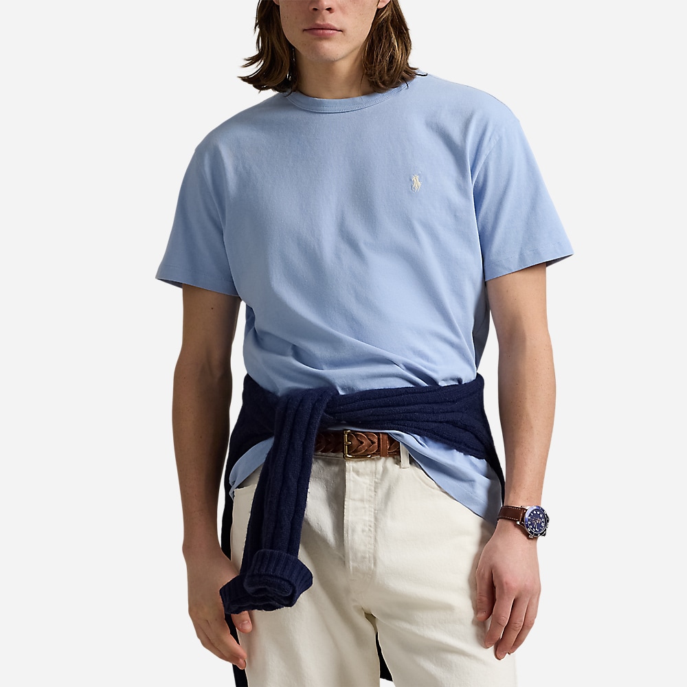 Classic Fit Jersey Crewneck T-Shirt - Chambray Blue