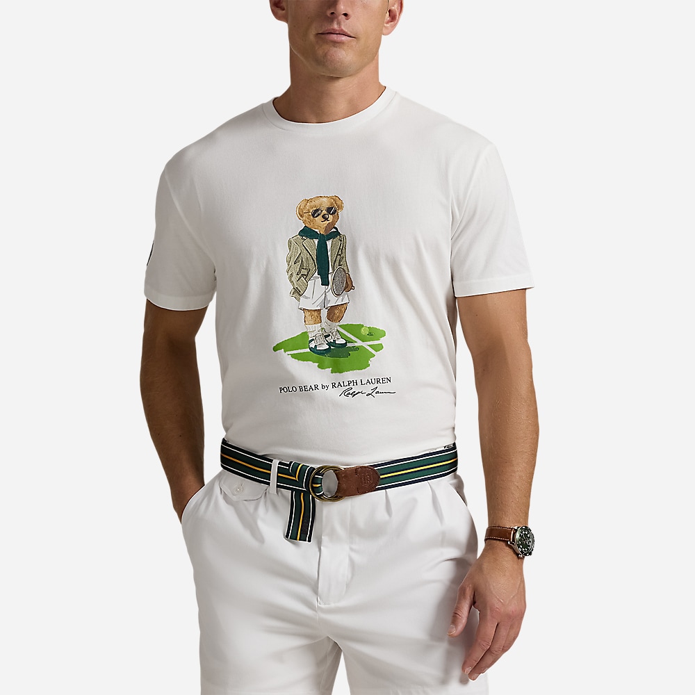Wimbledon Classic Fit Polo Bear T-Shirt - Ceramic White