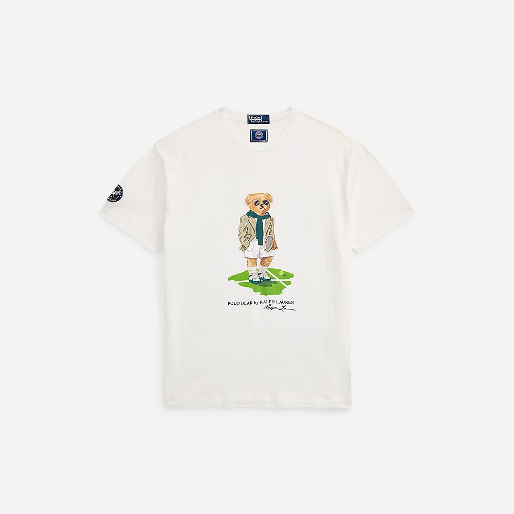 Wimbledon Classic Fit Polo Bear T-Shirt - Ceramic White