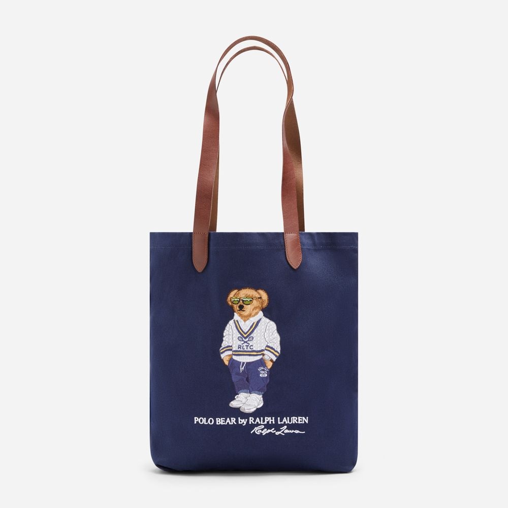 Polo Bear Shopper Tote - Newport Navy
