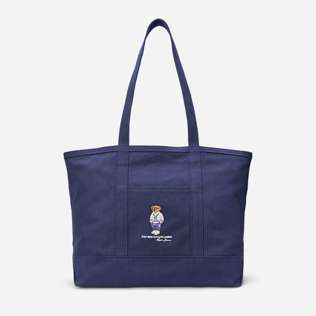 Polo Bear Canvas Tote - Newport Navy