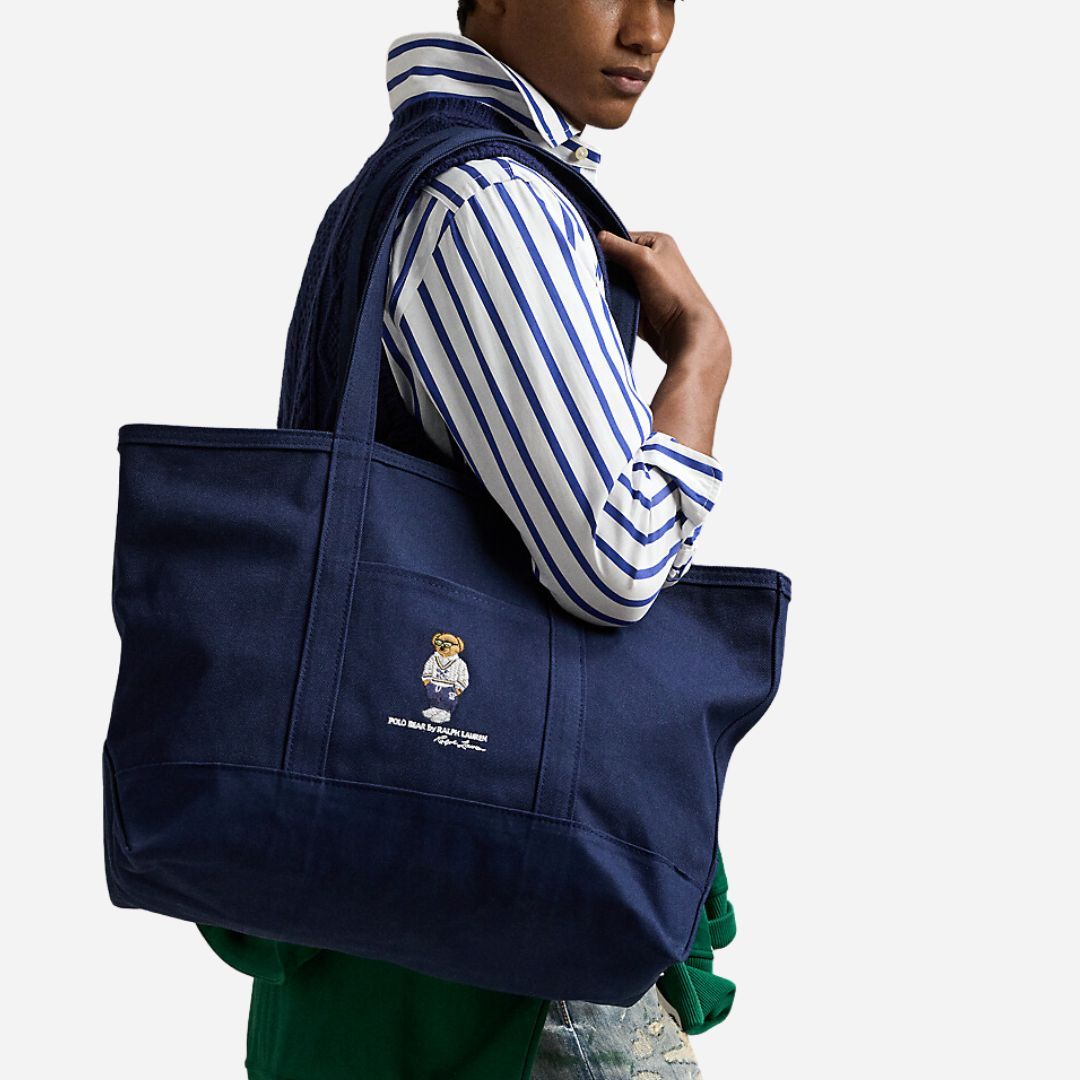 Polo Bear Canvas Tote - Newport Navy