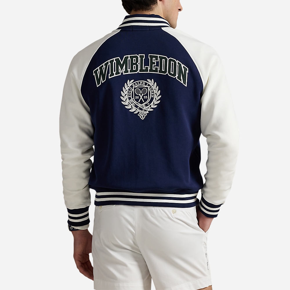 Wimbledon Double-Knit Baseball Jacket - Refined Navy/Ceramic White