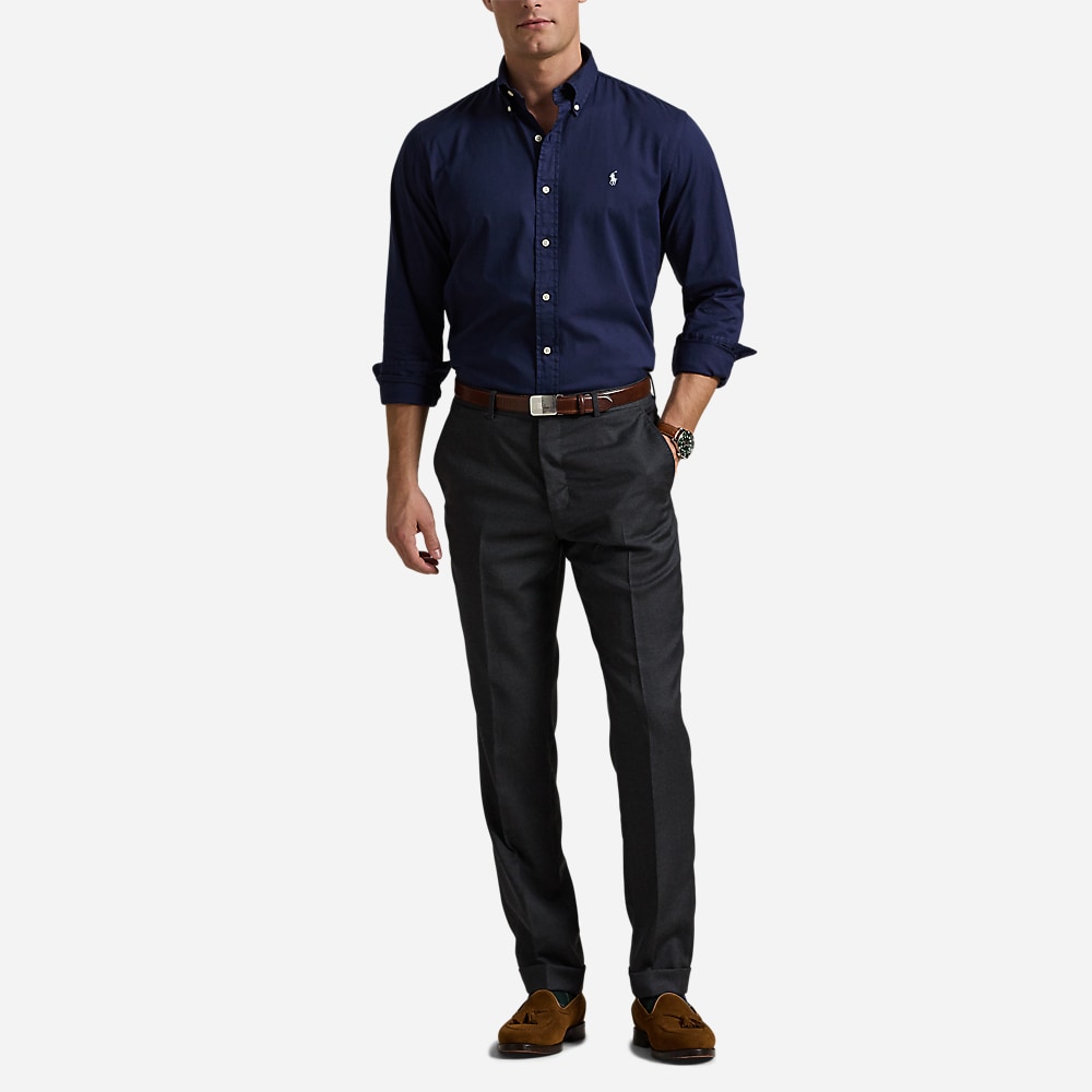 Custom Fit Twill Shirt - Newport Navy