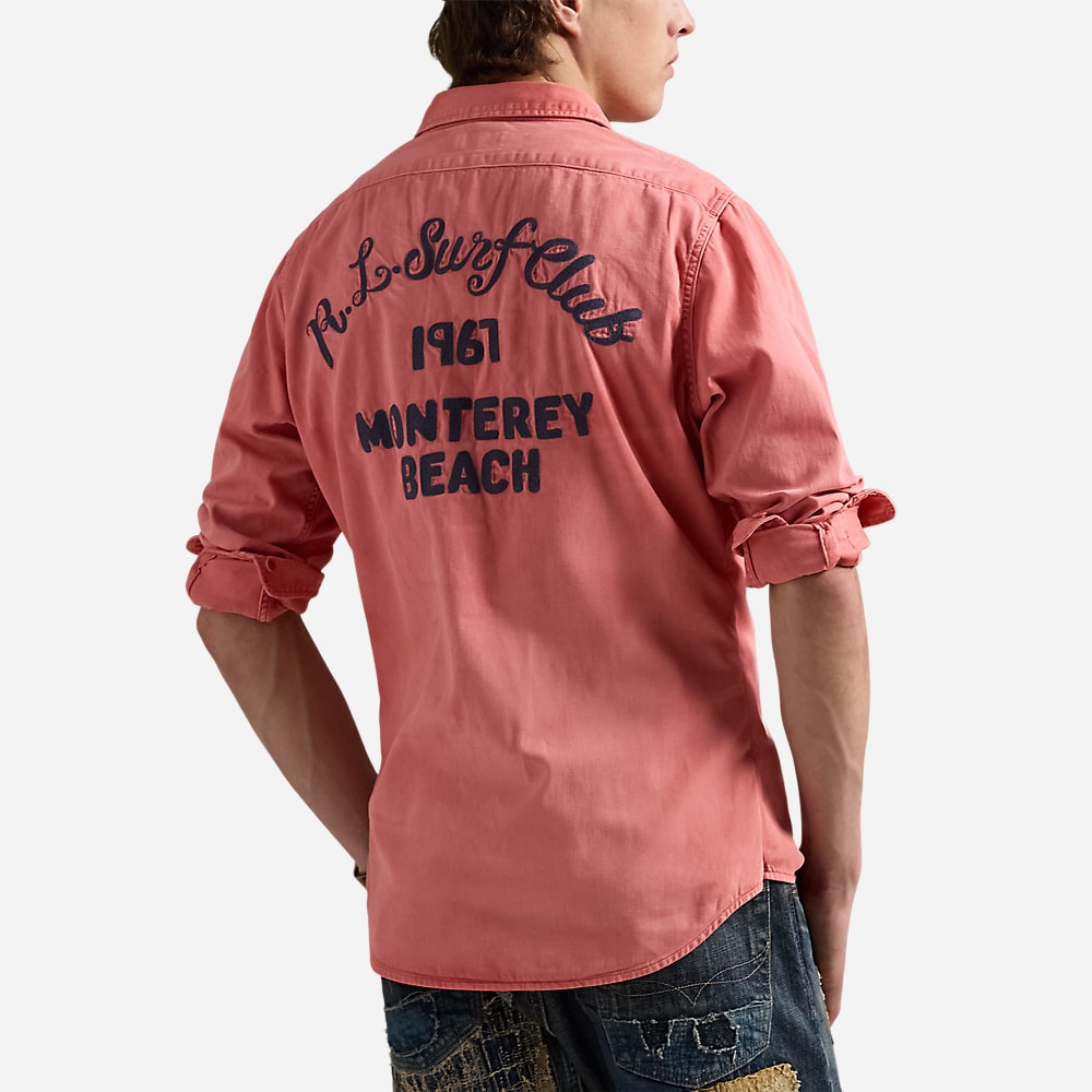 Classic Fit Embroidered Chino Workshirt - Newbarn Nantucket Red