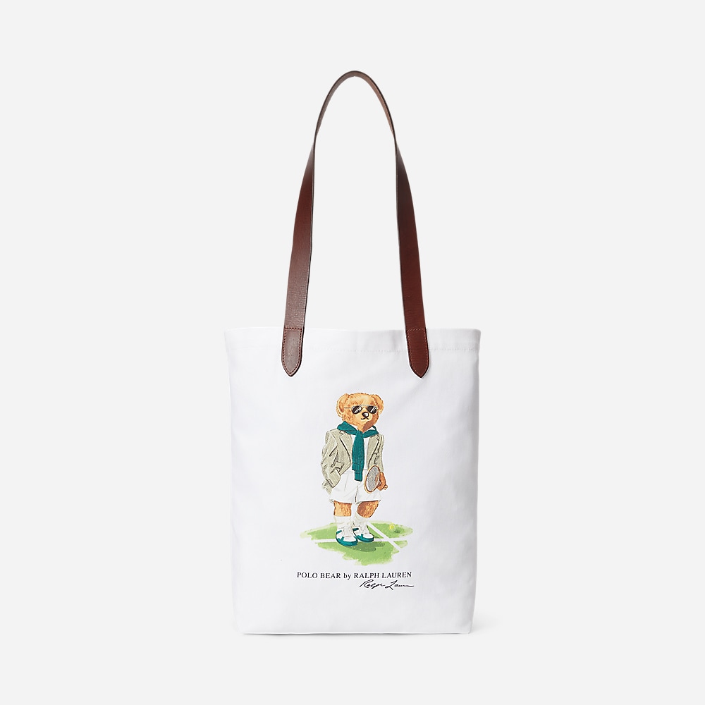Wimbledon Polo Bear Shopper Tote - Ceramic White