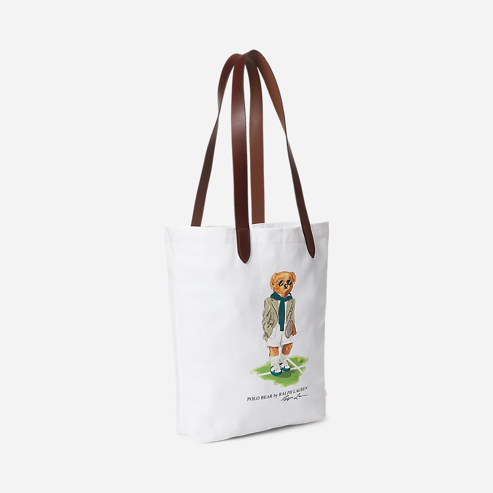 Wimbledon Polo Bear Shopper Tote - Ceramic White