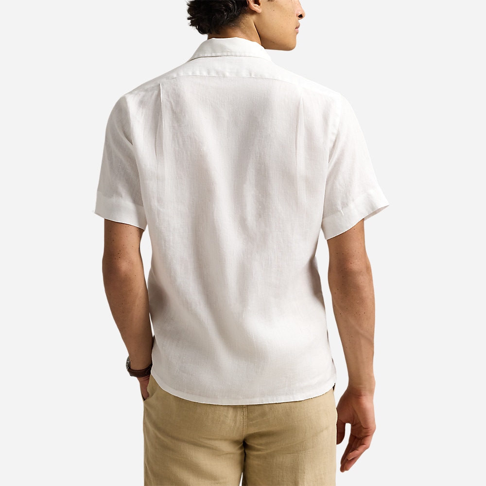 Classic Fit Linen Camp Shirt - Ceramic White