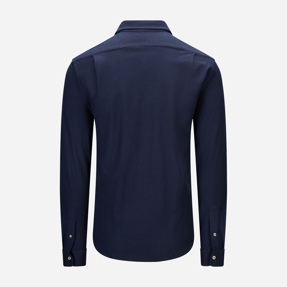 Honeycomb-Knit Shirt - Cruise Navy