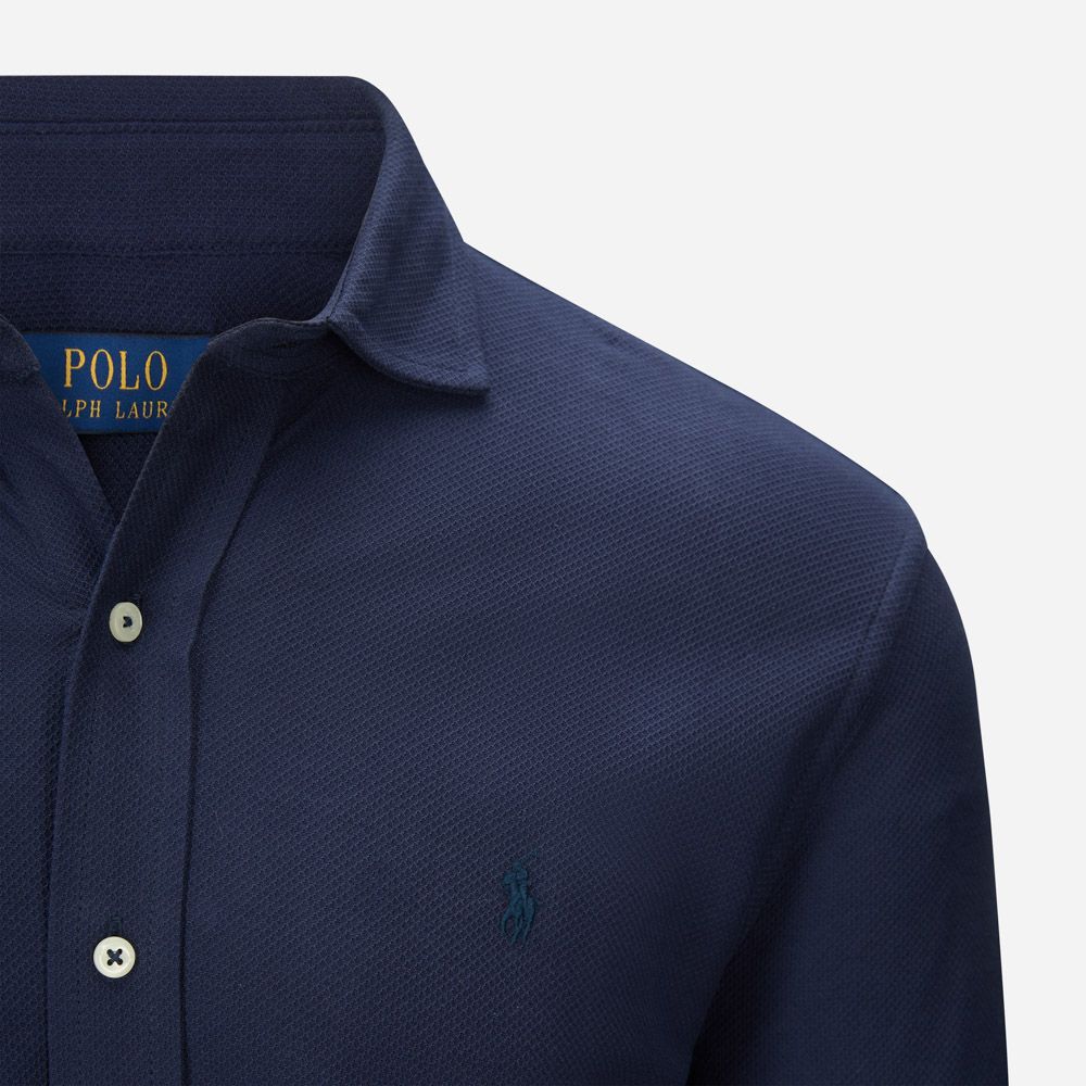 Honeycomb-Knit Shirt - Cruise Navy