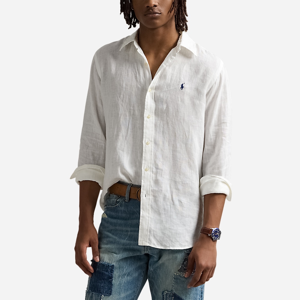 Slim Fit Linen Shirt - Ceramic White