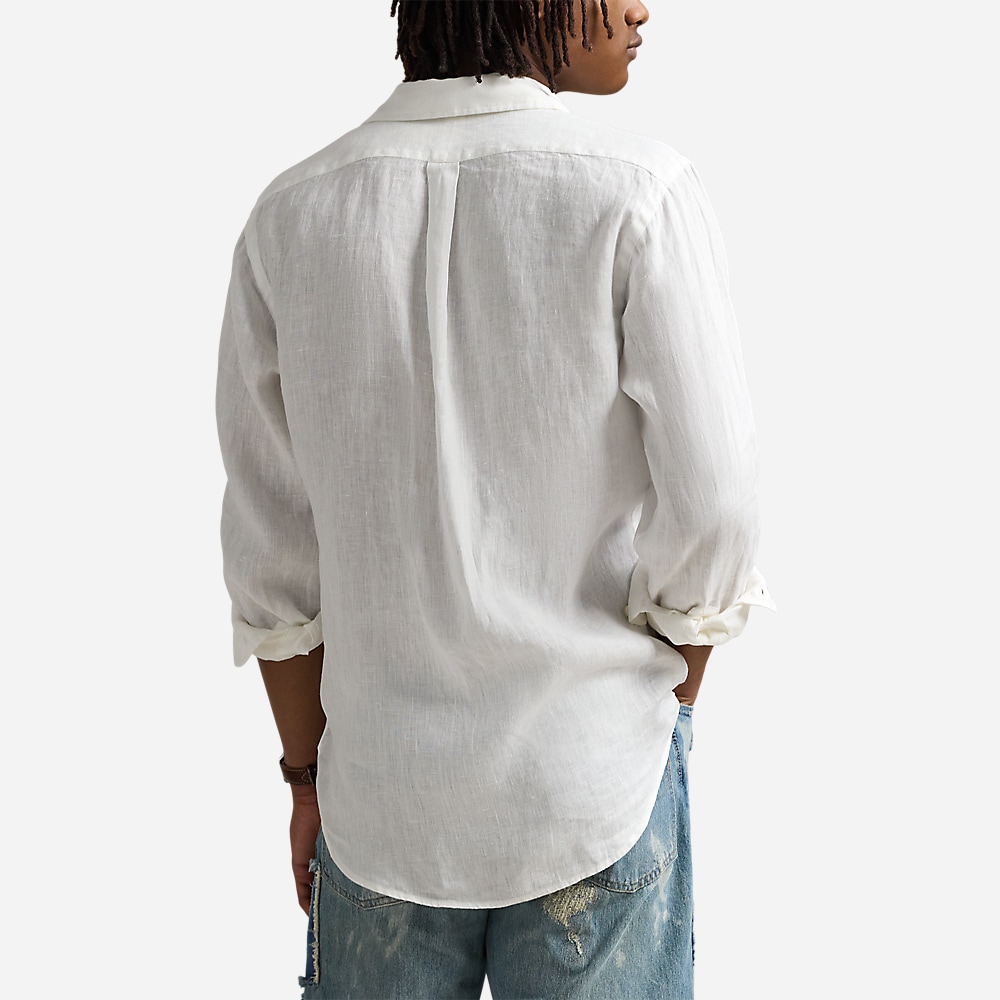 Slim Fit Linen Shirt - Ceramic White