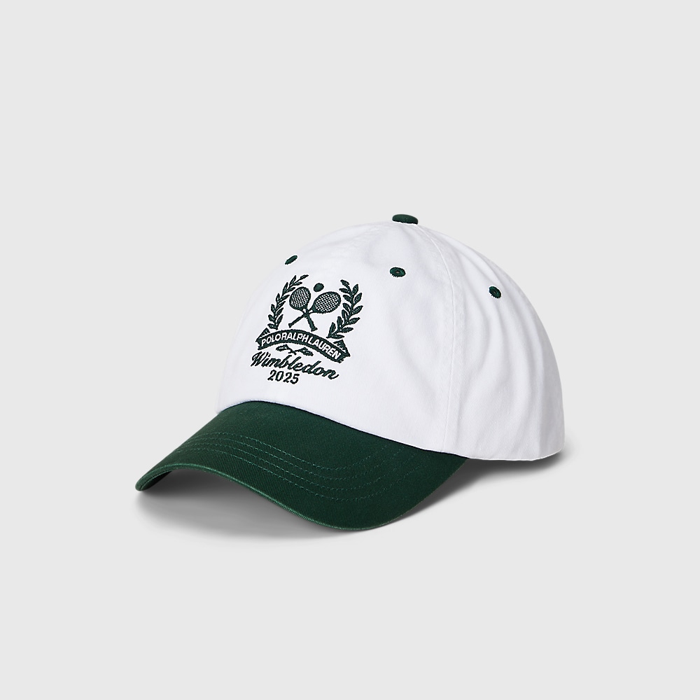 Wimbledon Crest Twill Cap - White