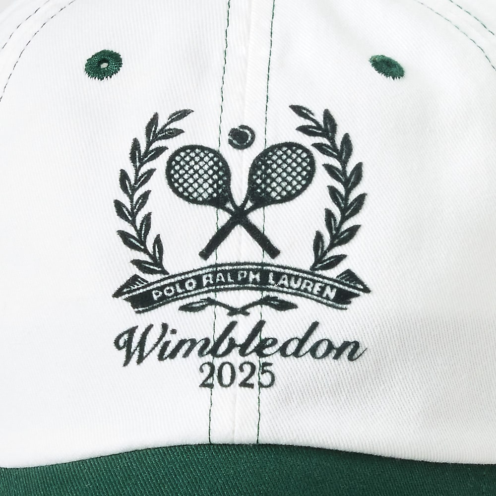 Wimbledon Crest Twill Cap - White