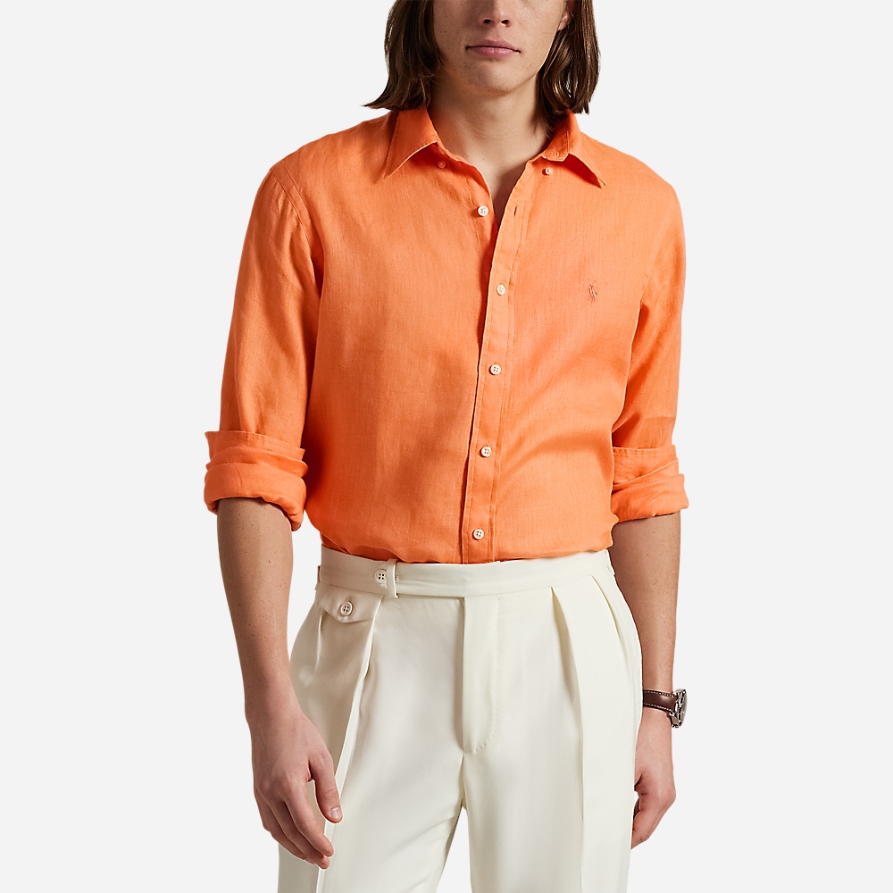 Slim Fit Linen Shirt - Poppy