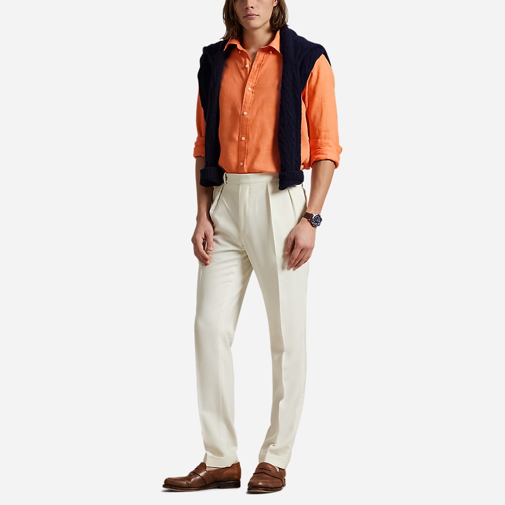 Slim Fit Linen Shirt - Poppy